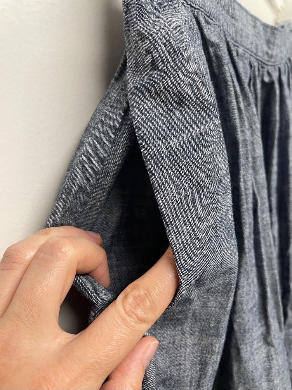 Muji Blue Chambray A-Line Skirt